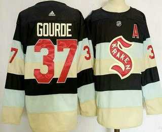 Mens Seattle Kraken #37 Yanni Gourde Navy 2024 Winter Classic Jersey->->NHL Jersey